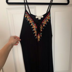 Francescas black fringe embroidered dress
